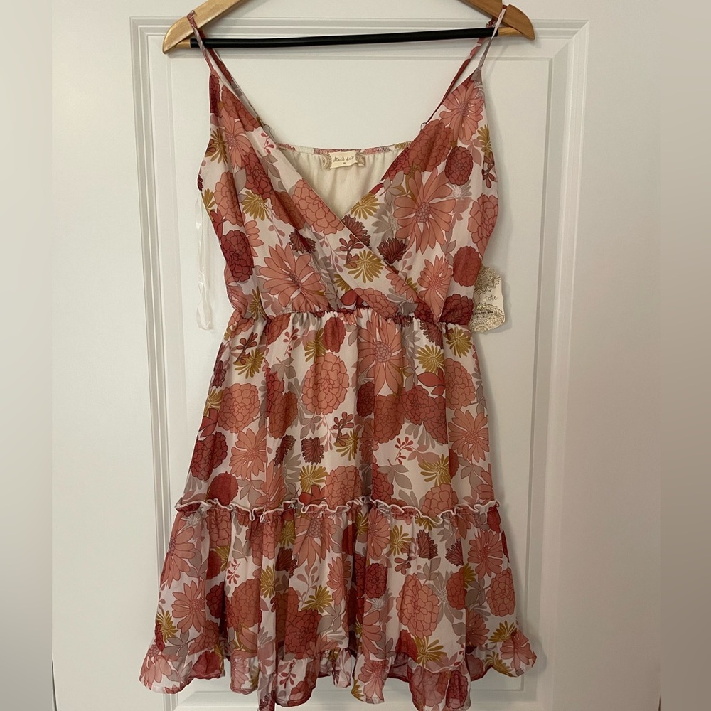 NWT Altar’d State Floral V-Neck Strappy Mini Dress